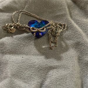 Blue silver heart necklace